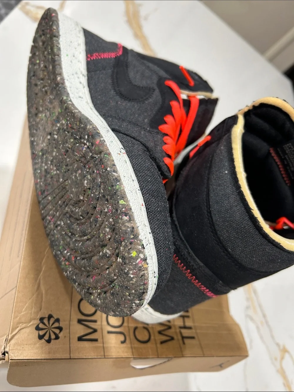 Nike Black High-Top Sneakers with Bright Red Laces